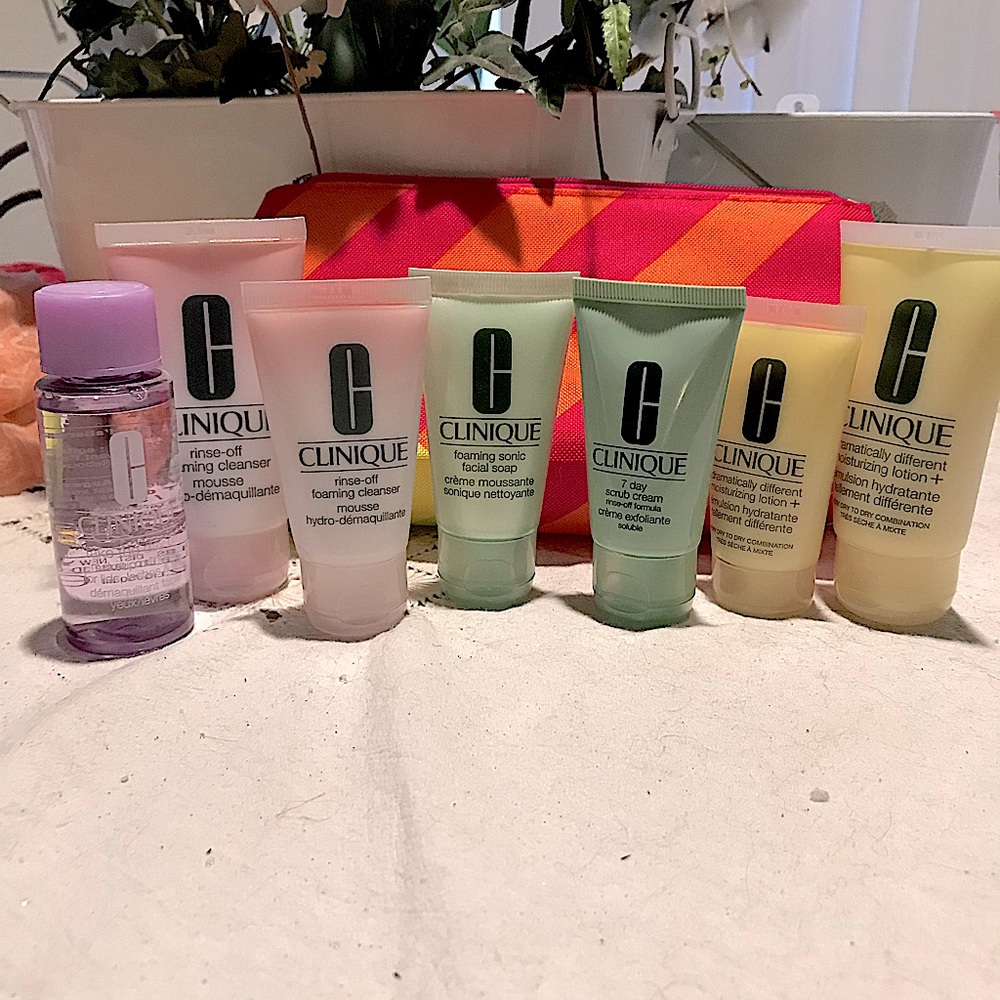 Clinique moisturizer, facial soap & makeup remover